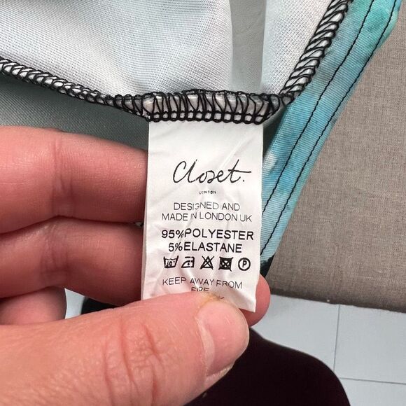 Closet Women's Sleeveless Black Top Wrap Skirt Scuba Feel Pencil Dress Size 6 - Picture 9 of 11